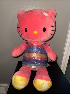 Build a Bear Hello Kitty Sunshine Coral Pink Yellow Plush No Bow!! Sequin Dress